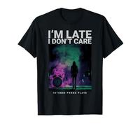 I’M Late I Don’T Care Dark Memephis Phonk Anime Moodwear Maglietta
