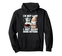 I`m Not Lazy I Just Enjoy Doing Nothing Funny Coffee Gnome Felpa con Cappuccio