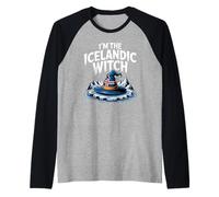 I' m The Islandic Witch Islanda Bandiera Facile Halloween Costume Maglia con Maniche Raglan