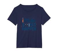 I Make Smiles Happen Igienista Dentale Donne Odontoiatria Citazione Maglietta, Donna Plus-Size, Navy, 5X