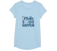 I Make Smiles Happen Igienista Dentale Donne Odontoiatria Citazione Maglietta, Ragazze, Celeste, S
