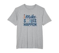 I Make Smiles Happen Igienista Dentale Donne Odontoiatria Citazione Maglietta, Uomo Taglie Grandi, Grigio Melange, 3X Tall