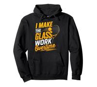 I Make The Glass Work Overtime Player Padel Pallone da Padel Felpa con Cappuccio