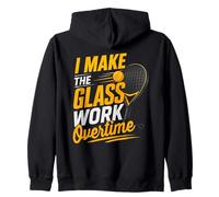 I Make The Glass Work Overtime Player Padel Pallone da Padel Felpa con Cappuccio