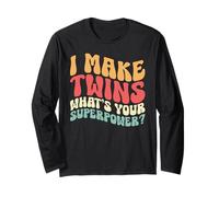 I Make Twins What's Your Superpower Twin Mama Festa della mamma Maglia a Manica
