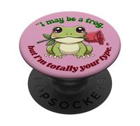 I May Be a Frog But I'm Totally Your Type Funny Valentine PopSockets PopGrip Adesivo