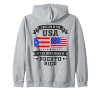 I May Live in The USA Puerto Rico Story Felpa con Cappuccio