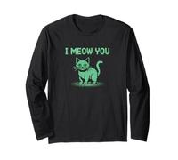 I Meow You - Grafica retrò Pixel Cat Love Maglia a Manica