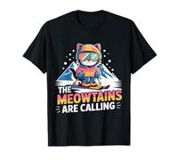 I Meowtains Chiamano sciatore Funny Ski Cat Maglietta