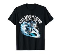I Meowtains Chiamano Snowboarder Funny Snowboard Cat Maglietta