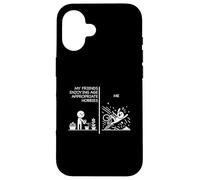 I miei amici godono di hobby appropriati all'età Confronta con me Custodia per iPhone 16