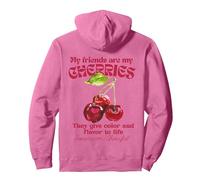 I Miei Amici Sono Le Mie Ciliegie Dolce Ciliegia retrò Frutta Estate Felpa con Cappuccio, Unisex per Adulti, Rosa Acceso, S