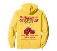 I Miei Amici Sono Le Mie Ciliegie Dolce Ciliegia retrò Frutta Estate Felpa con Cappuccio, Unisex per Adulti, Limone, XXL