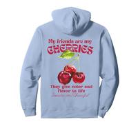 I Miei Amici Sono Le Mie Ciliegie Dolce Ciliegia retrò Frutta Estate Felpa con Cappuccio, Unisex per Adulti, Blu Polveroso, S