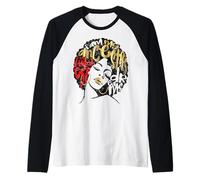 I Miei antenati Sogni Afro Ragazza Nera Magia Rosso Vintage Grunge Maglia con Maniche Raglan