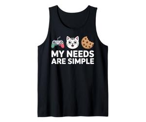 I Miei bisogni Sono semplici Divertente Giocatore Gatto Biscotto dicendo Canotta