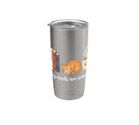 I miei bisogni sono semplici libri per gatti Lettori di libri di caffè Bicchiere termico in acciaio inox doppia parete