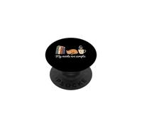 I miei bisogni sono semplici libri per gatti Lettori di libri di caffè PopSockets PopGrip Adesivo