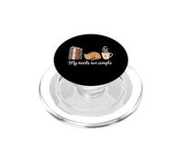 I miei bisogni sono semplici libri per gatti Lettori di libri di caffè PopSockets PopGrip per MagSafe