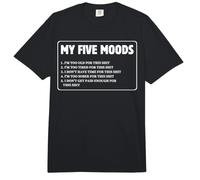 I Miei Cinque Stati d'animo Troppo Vecchi Stanchi Sobrio Senza Tempo Denaro Sarcastico Comfort Colors Adult Heavyweight T-Shirt