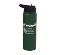 I miei cinque stati d'animo troppo vecchi stanchi sobrio senza tempo denaro sarcastico Stainless Steel Insulated Water Bottle