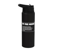 I miei cinque stati d'animo troppo vecchi stanchi sobrio senza tempo denaro sarcastico Stainless Steel Insulated Water Bottle