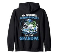 I miei compagni di pesca preferiti mi chiamano nonno Funny Fisherman Felpa con Cappuccio