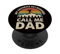 I miei compagni di sci preferiti mi chiamano papà Sciatore sciatore Festa del papà PopSockets PopGrip Adesivo