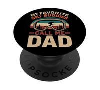 I miei compagni di sci preferiti mi chiamano papà Sciatore sciatore Festa del papà PopSockets PopGrip Adesivo