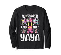 I miei coniglietti preferiti mi chiamano Yaya Cute Easter Bunny Maglia a Manica