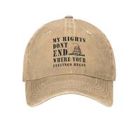 I Miei Diritti Berretti da Baseball retrò Distressed Denim Non calpestare Me sonaglio Serpente Gadsden Bandiera Berretto da Sole Berretti Regolabili Cappello Cotone, per Tutte Le Stagioni