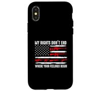I miei diritti non finiscono dove iniziano i tuoi sentimenti USA Flag Gun Custodia per iPhone X/XS