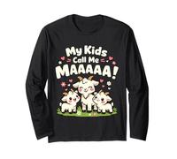 I Miei Figli Mi Chiamano mAh, Funny Mom Farm Che Dice Scherzo Goat Lover Maglia a Manica