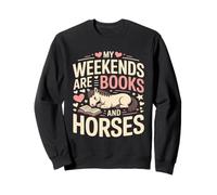 I Miei fine Settimana Sono Libri e Cavalli Carino Pony Felpa