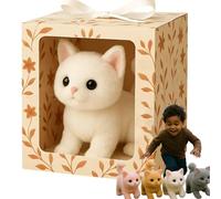 I Miei Giocattoli Gatti Realistici, Ai Plush Robot Kitten - Porta Infiniti Gioia E Calore, 2025 Nuovo Giocattolo Di Gatto Realistico Con Passeggiate, Miagoli E Scodinzoli, Che Si Comportano Com white