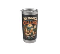 I miei libri stanno chiamando e devo andare lettore amante dei libri Bicchiere termico in acciaio inox doppia parete