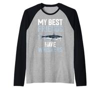 I Miei Migliori Amici Hanno Baffi Pesce Gatto Maglia con Maniche Raglan