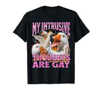 I miei pensieri intrusivi sono gay divertente oca Meme Bootleg Y2K Maglietta