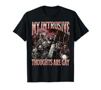 I miei pensieri intrusivi sono gay divertenti meme scheletro duro Maglietta