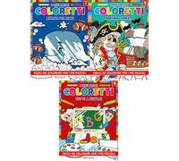 I miei primi coloretti. Ediz. illustrata. Vol. 7-9: Animali del mare-Arrivano i pirati-Tutti a scuola!