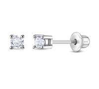I Miei Primi Orecchini Solitaire 2Mm Per Bambini - Argento Sterlingo