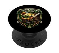 I miei soldi crescono sugli alberi Arboricoltore Divertente Arboricoltore Chirurgo Ar PopSockets PopGrip Adesivo