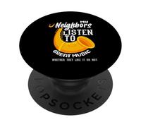 I miei vicini ascoltano la grande musica sassofonista sassofonista PopSockets PopGrip Adesivo