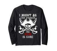I Might Be The Reason The Rum is Gone Men Pirate Drinking Maglia a Manica