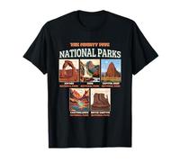 I Mighty Five National Parks Outdoor Escursionismo Campeggio Maglietta