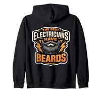 I Migliori elettricisti Hanno la Barba barbuta Operaio Elettrico Felpa con Cappuccio