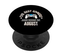 I migliori giocatori sono nati ad agosto Gioco regalo di compleanno per giocatori PopSockets PopGrip Adesivo