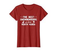 I Migliori Snowboarder Sono di North Korea Maglietta, Donna, Mirtillo Rosso, 3XL