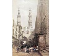 I minareti del Bab Zuweyleh e ingresso alla Moschea del Metwalis Cairo Egitto. Dall'artista scozzese David Roberts 1796 - 1864. Roberts ha creato questo lavoro dopo i suoi viaggi attraverso il Medio