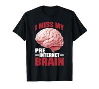 I Miss My Pre-Internet Brain Digital Nostalgia Retro - Maglietta